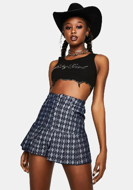 Angel Plaid Mesh Skirt