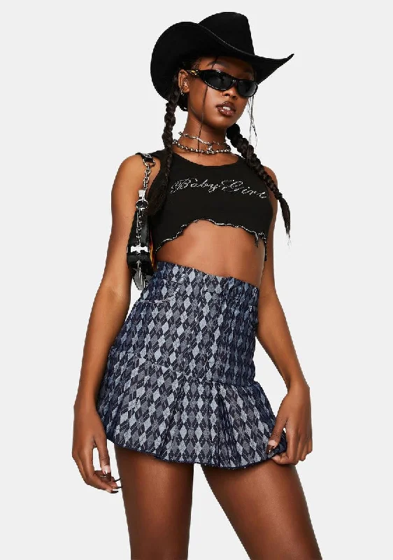 Angel Plaid Mesh Skirt