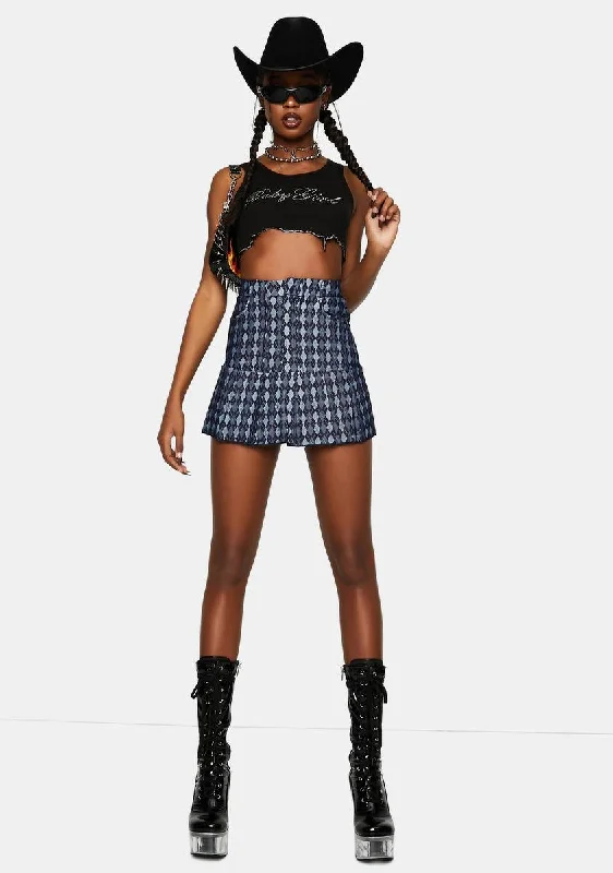 Angel Plaid Mesh Skirt