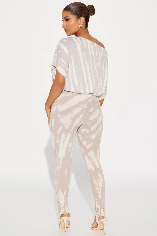 Audrie Tie Dye Jumpsuit - Taupe