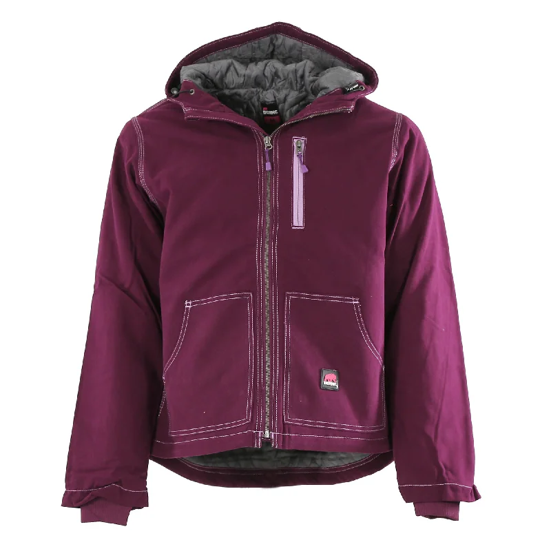 Berne Ladies Plum 100% Cotton Ladies Hooded Jacket