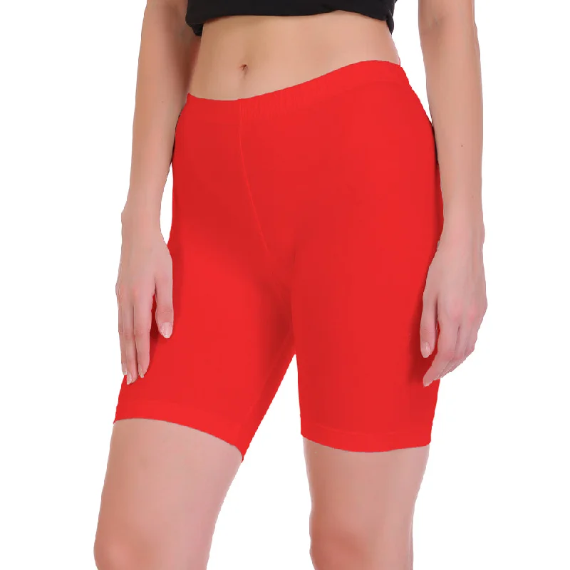 T.T. Pearl Women 100% Cotton Multipurpose Shorts Pack Of 2 Red & Black