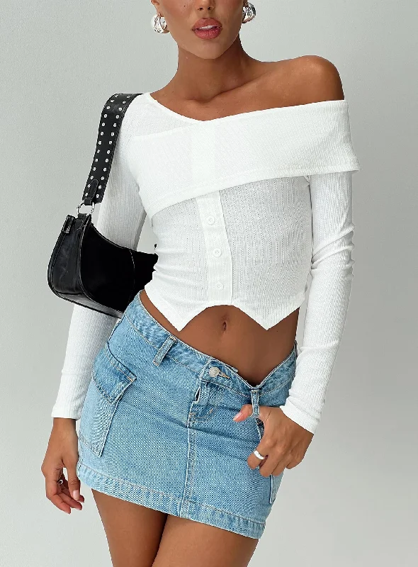 Ferotti Off The Shoulder Top White