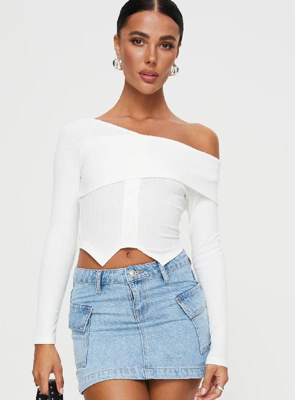 Ferotti Off The Shoulder Top White