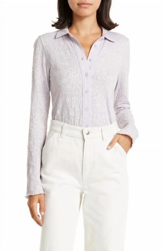 Gemma Jacquared Shirt In Lilac