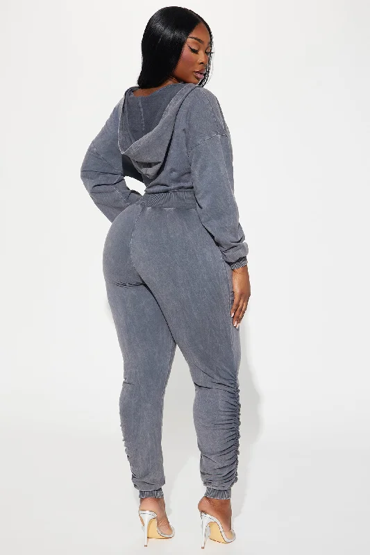 Invite Me Over Jumpsuit - Charcoal