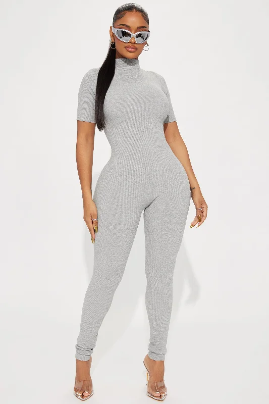 Jordy Snatched Jumpsuit - Heather Grey