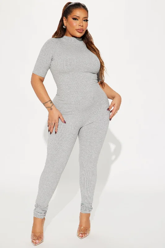 Jordy Snatched Jumpsuit - Heather Grey