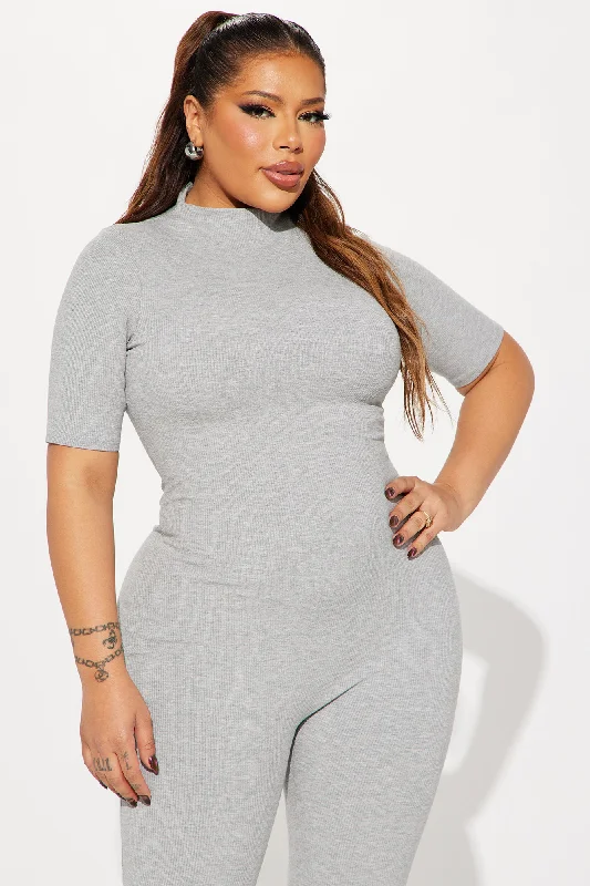 Jordy Snatched Jumpsuit - Heather Grey