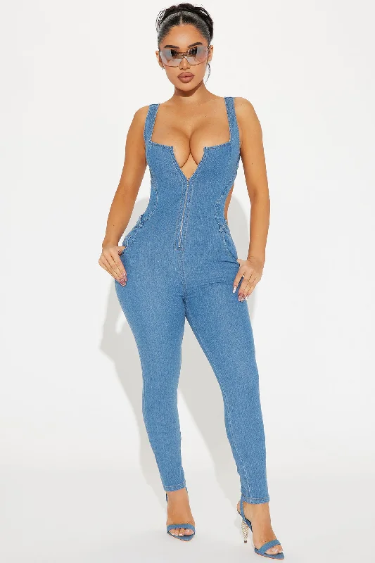 Karli Denim Jumpsuit - Medium Wash