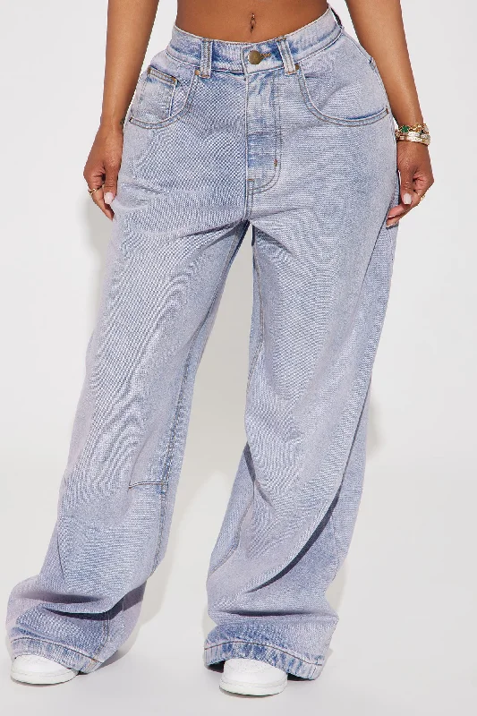 Kennie Tinted Baggy Jeans - Lavender