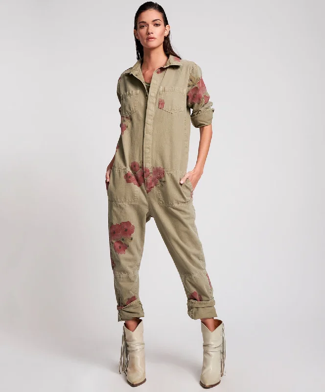 KHAKI HIBISCUS PARADISE OVERALL