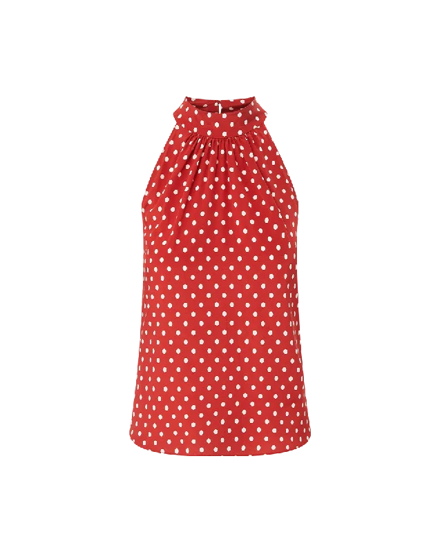 Kovi Polka-Dot Halter Top