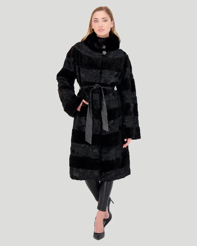 Lamb And Mink Sections Short Coat