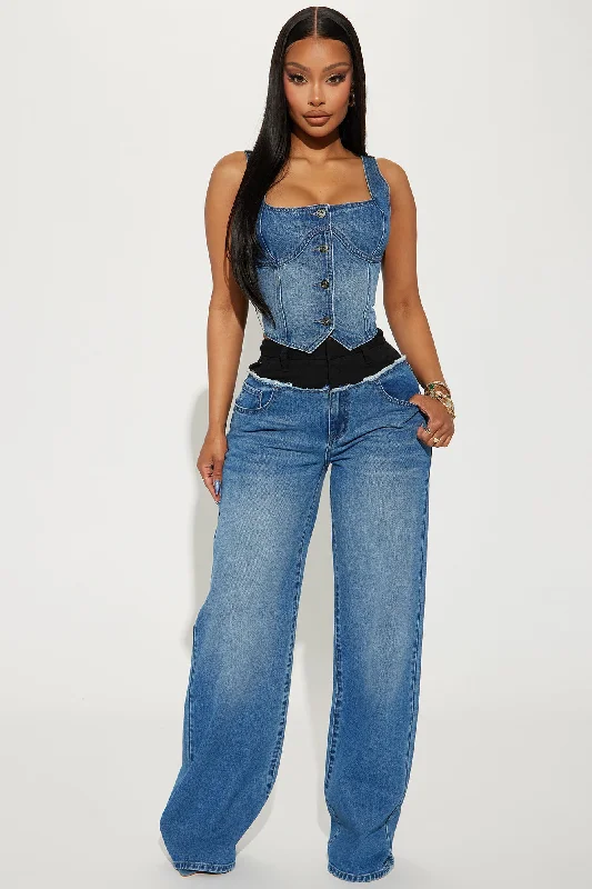 Let's Go Out Straight Leg Jeans - Medium Wash