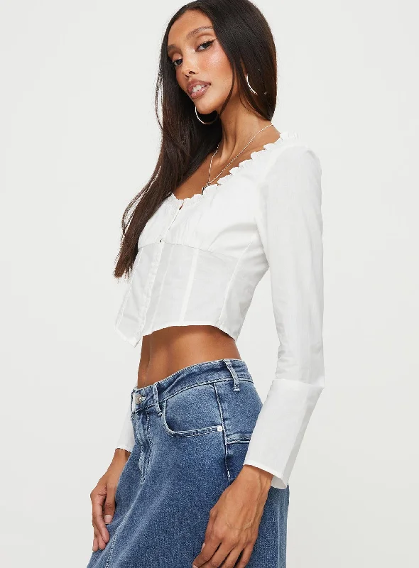 Lydian Long Sleeve Top White