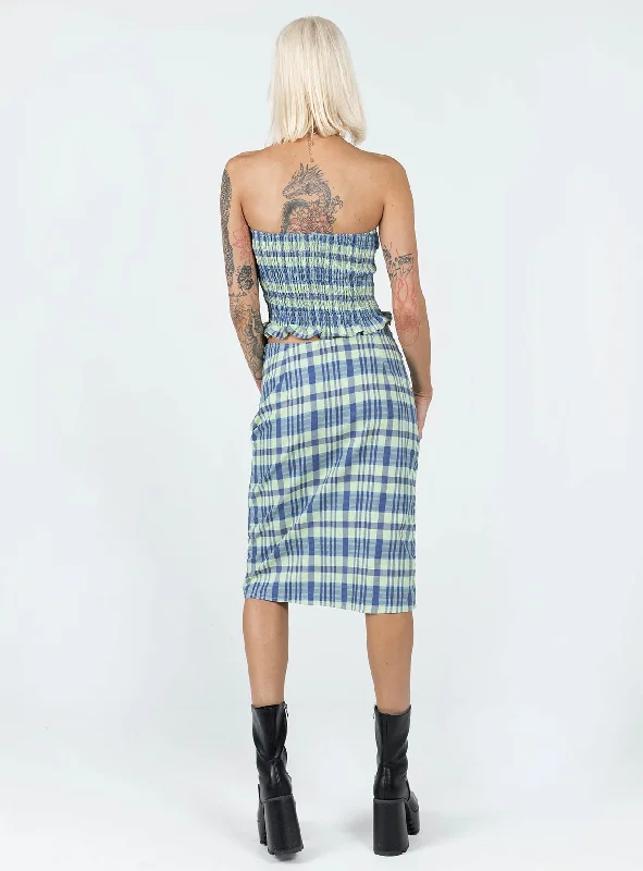 Motel Harriet Skirt Colourpop Check Blue