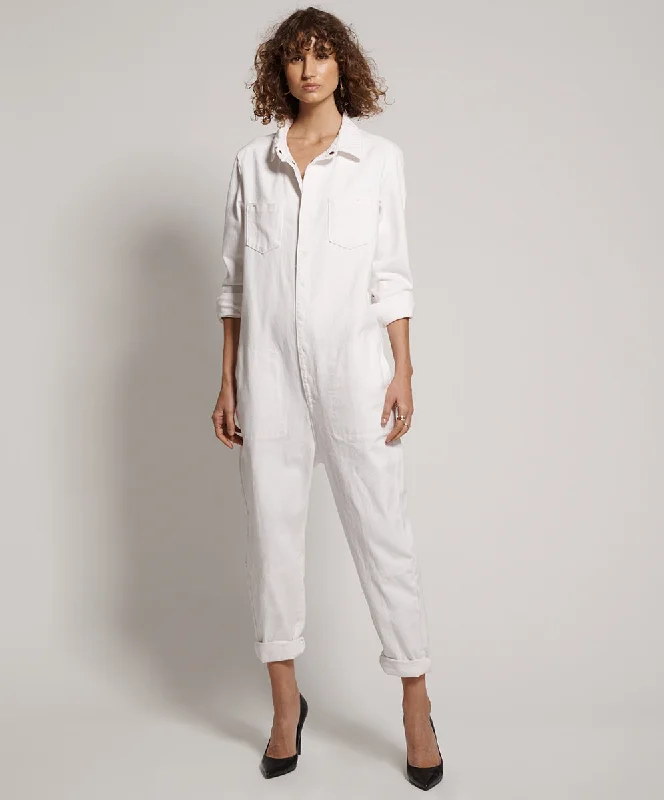 NATURAL WHITE PARADISE UTILITY JUMPSUIT