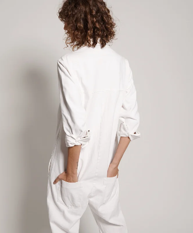 NATURAL WHITE PARADISE UTILITY JUMPSUIT