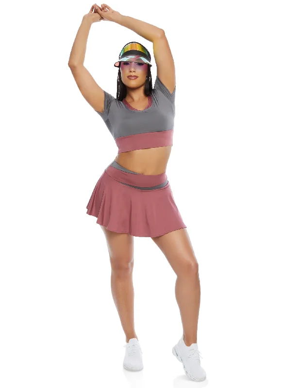 Color Block Performance Skort