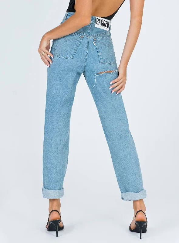 Ragged Priest Butt Cut Jean Light Blue