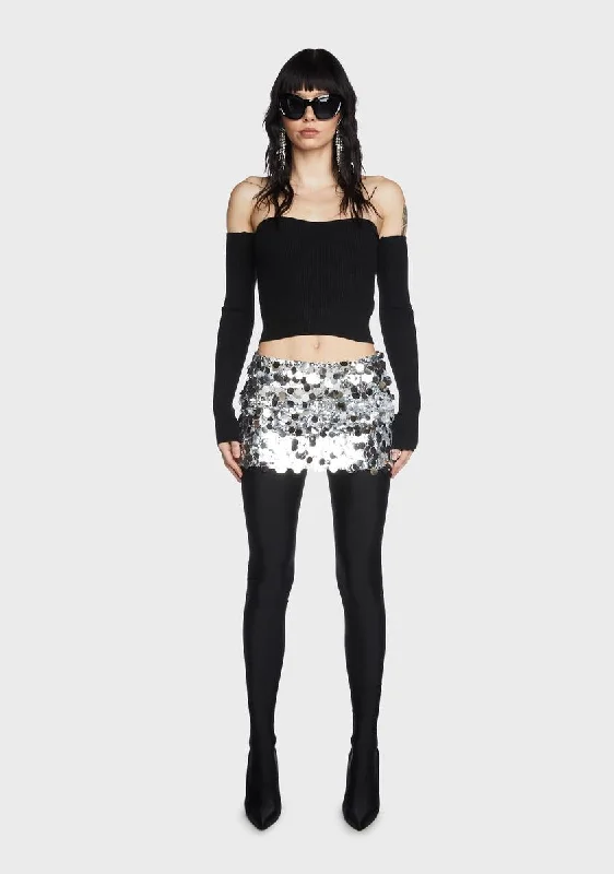 Sabina Low-Rise Sequin Mini Skirt