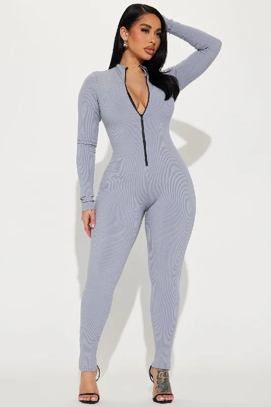 Sabrina Snatched Jumpsuit - Slate Grey