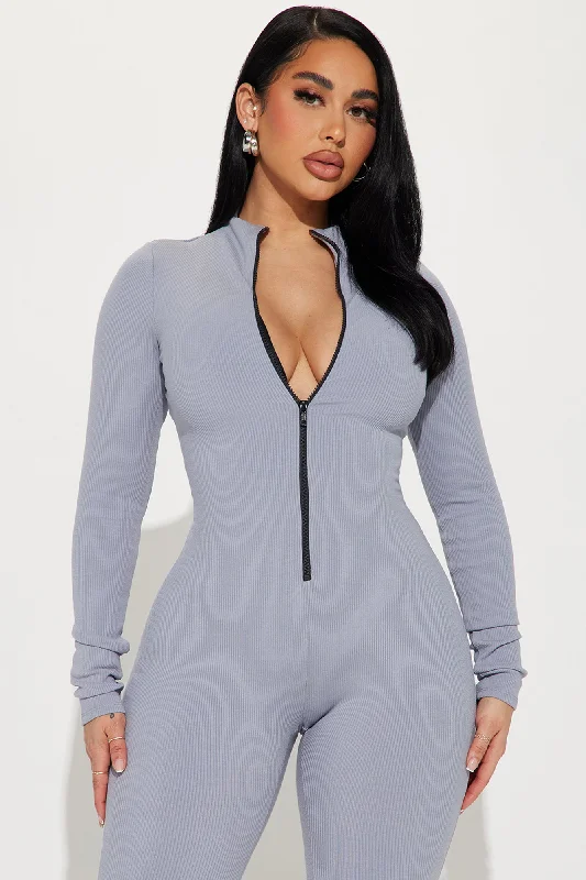 Sabrina Snatched Jumpsuit - Slate Grey