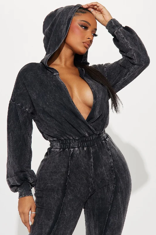 Sights On You Mineral Wash Jumpsuit - Black