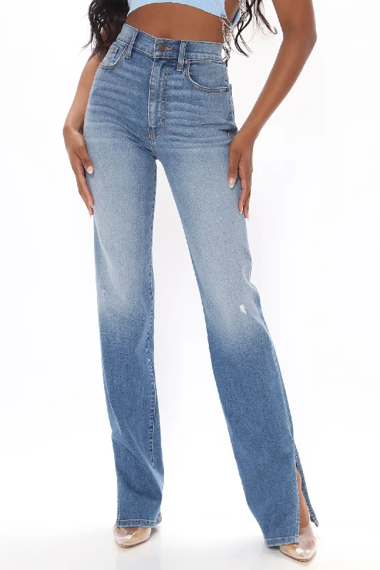 Tall Killing 'Em Softly Side Split Jean - Medium Blue Wash