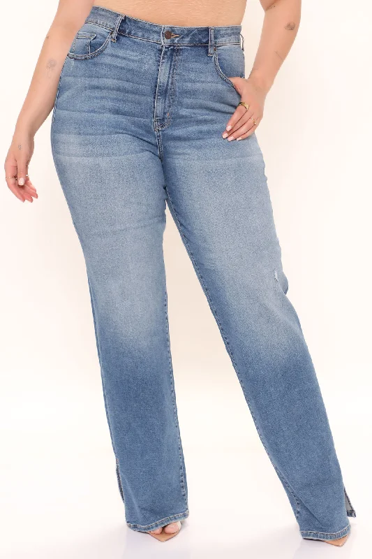 Tall Killing 'Em Softly Side Split Jean - Medium Blue Wash