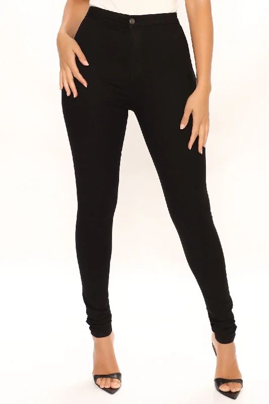 Tall Super High Waist Denim Skinnies - Black