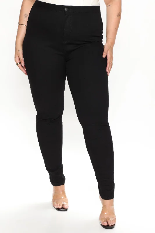 Tall Super High Waist Denim Skinnies - Black