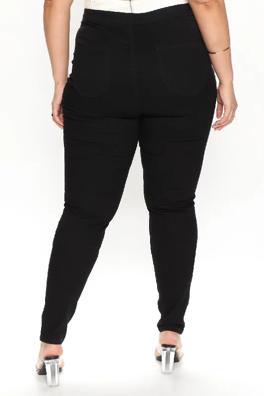 Tall Super High Waist Denim Skinnies - Black