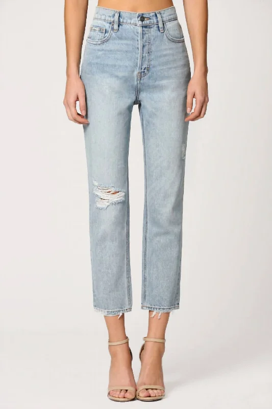 Tracy High Waist Straight Denim In Blue