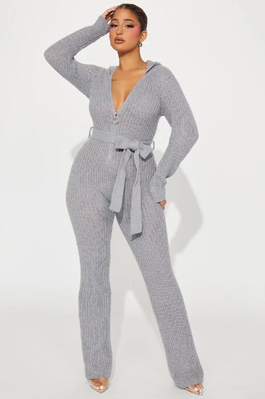 Trust Yourself Sweater Jumpsuit - Heather Grey