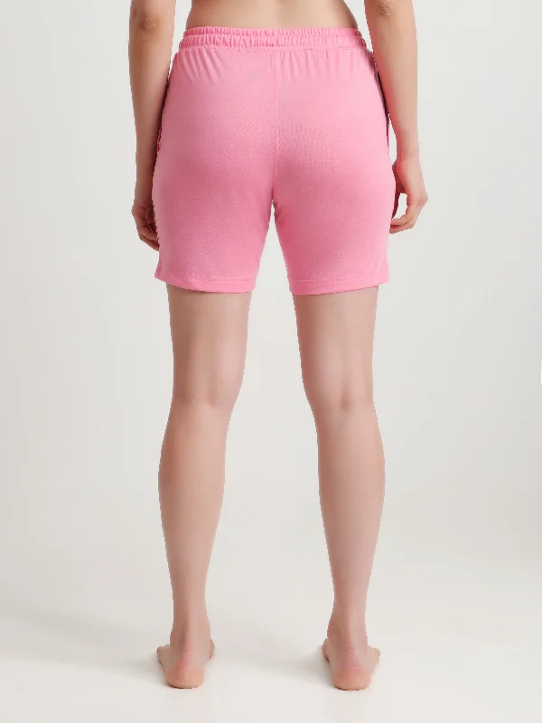 T.T. Women Regular Fit Poly Jersey Solid Short -Pink