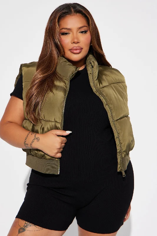 Winter Date Puffer Vest - Olive