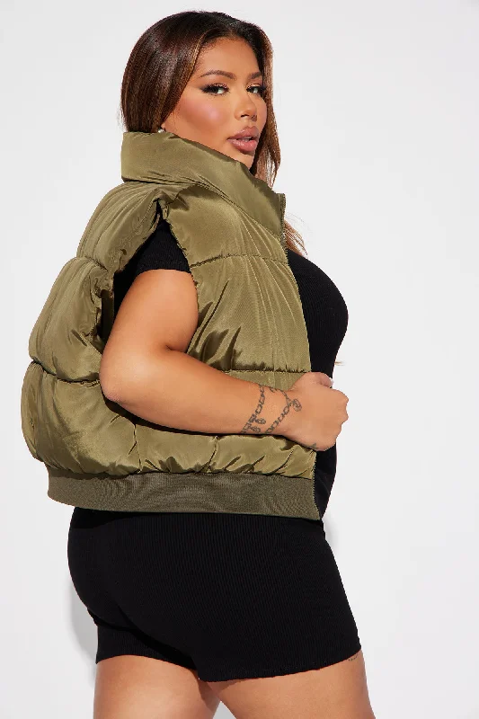 Winter Date Puffer Vest - Olive