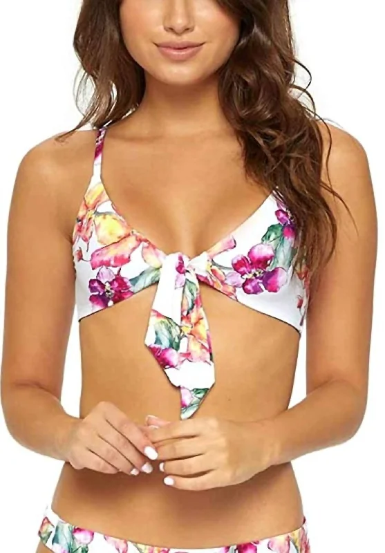 Andrea Hater Strap Adjustable Tie Reversible Bikini Top In Wild Orchid