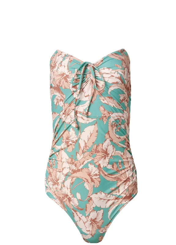 Carlie bandeau one-piece - Seaside Tropics