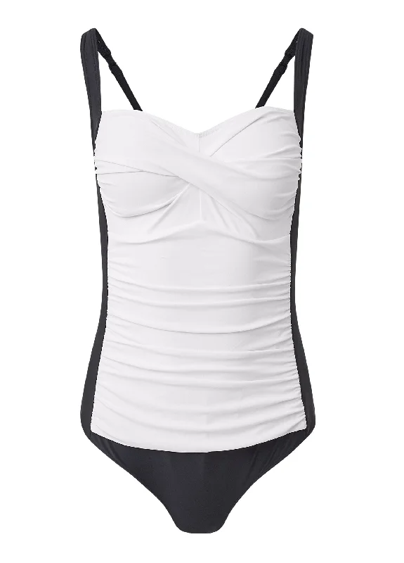 Ruched bra one-piece - Black & White