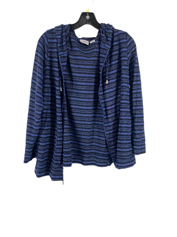 Sweater By Chicos In Black & Blue, Size: 3