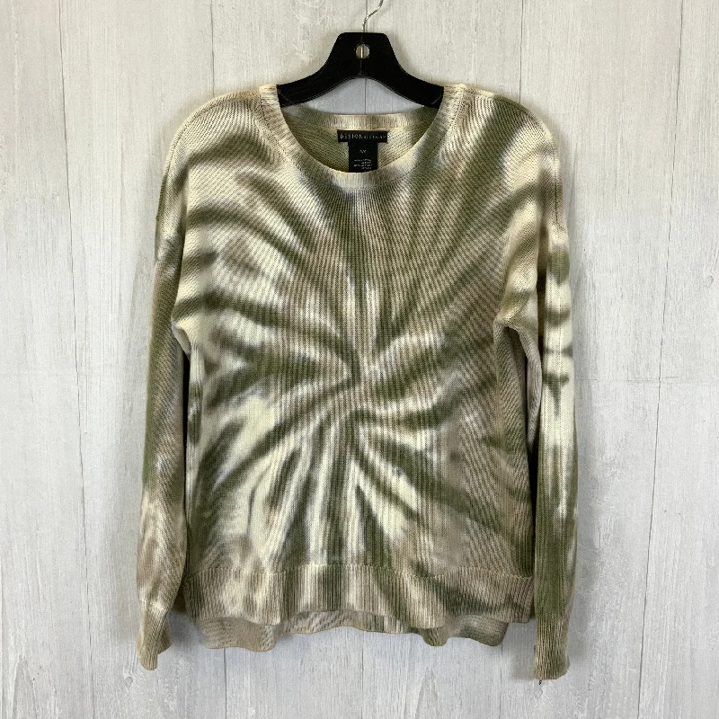 Sweater By Design History In Cream & Green, Size: S