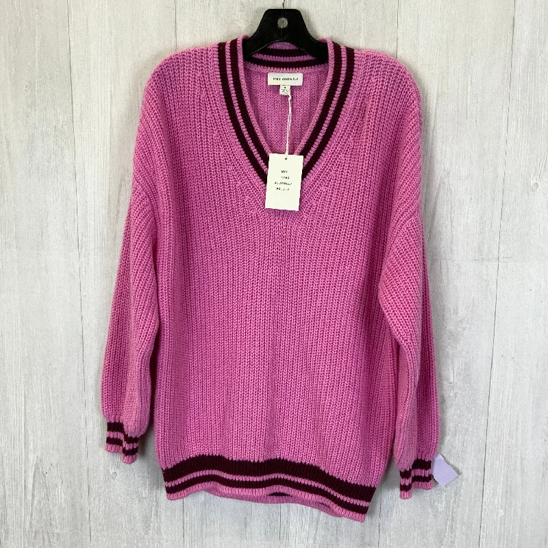 Sweater By Free Assembly In Pink, Size: S