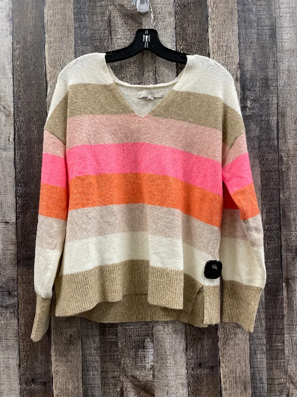 Sweater By Loft In Striped, Size: M