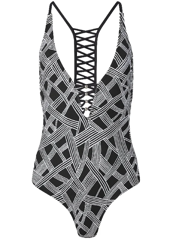 Strappy racerback one-piece - Electric Feels