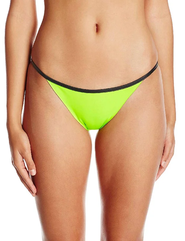 Women Neo Twiggy Teeny Bikini Bottom Swimsuit In Neon/black