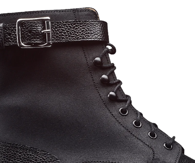 Aldershot Black Scotch Grain & Black Rough-Out Suede