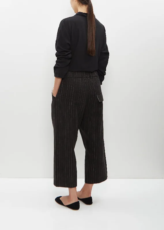 Pinstriped Wide & Short Trousers